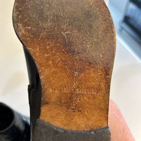 Vintage Guess by Georges Marciano Ankle Boots Black Leather Size 5 1/2B - Picture 7 of 8